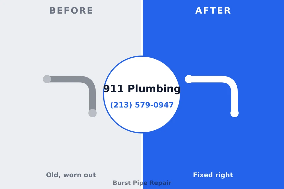 Before and after: plumbing repair East Conemaugh, PA